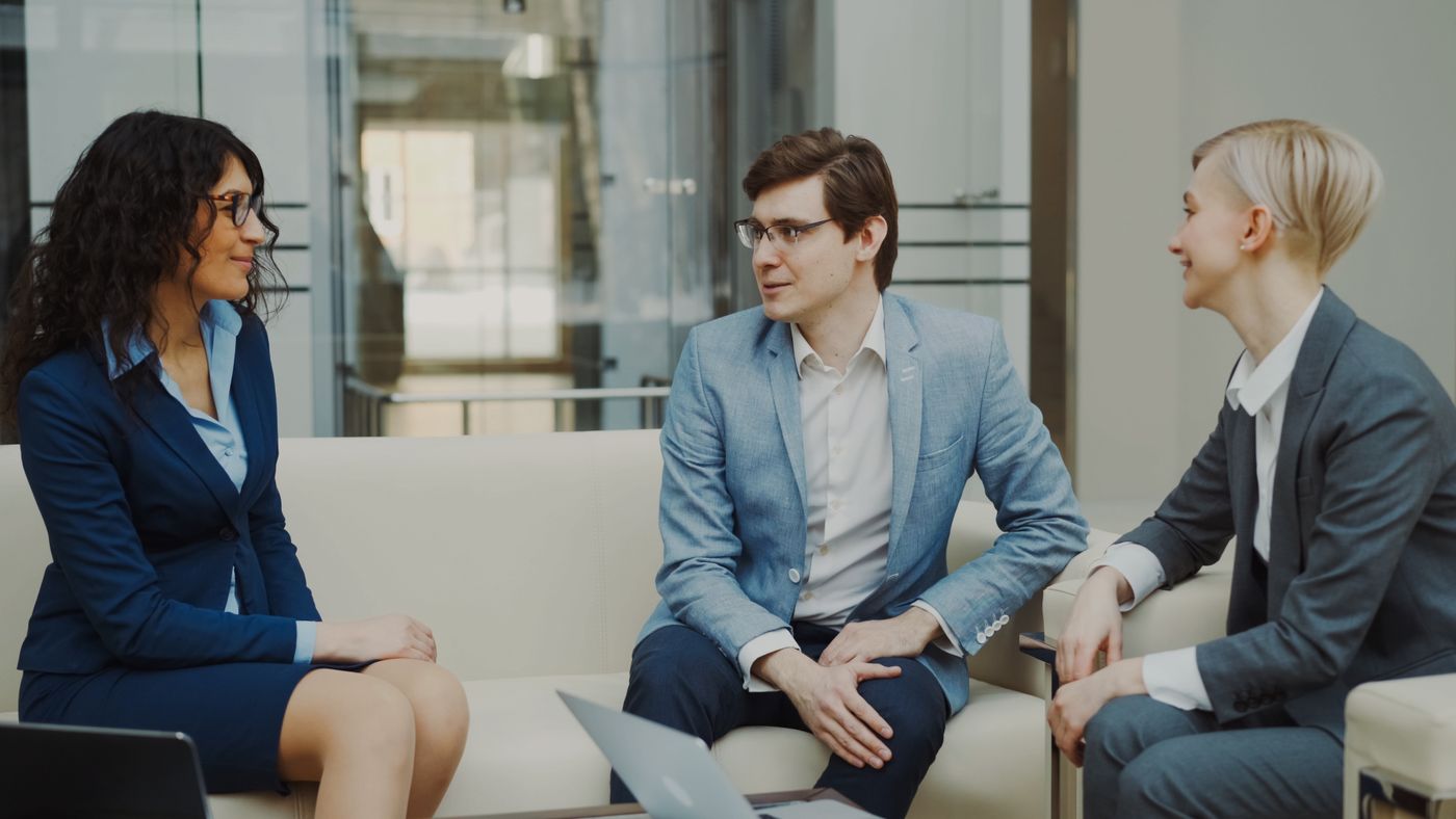 Business strategy discussion in a modern office