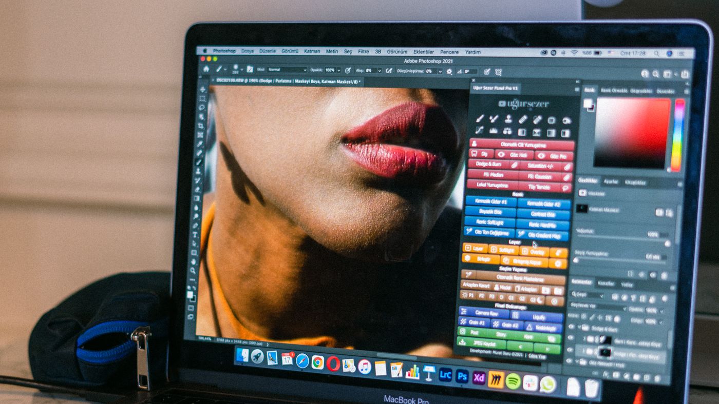Laptop showing a graphic design software interface